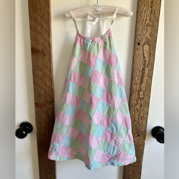 Y2K Gymboree Girls Patchwork Seersucker Halter Dress size 7 - Picture 1 of 15